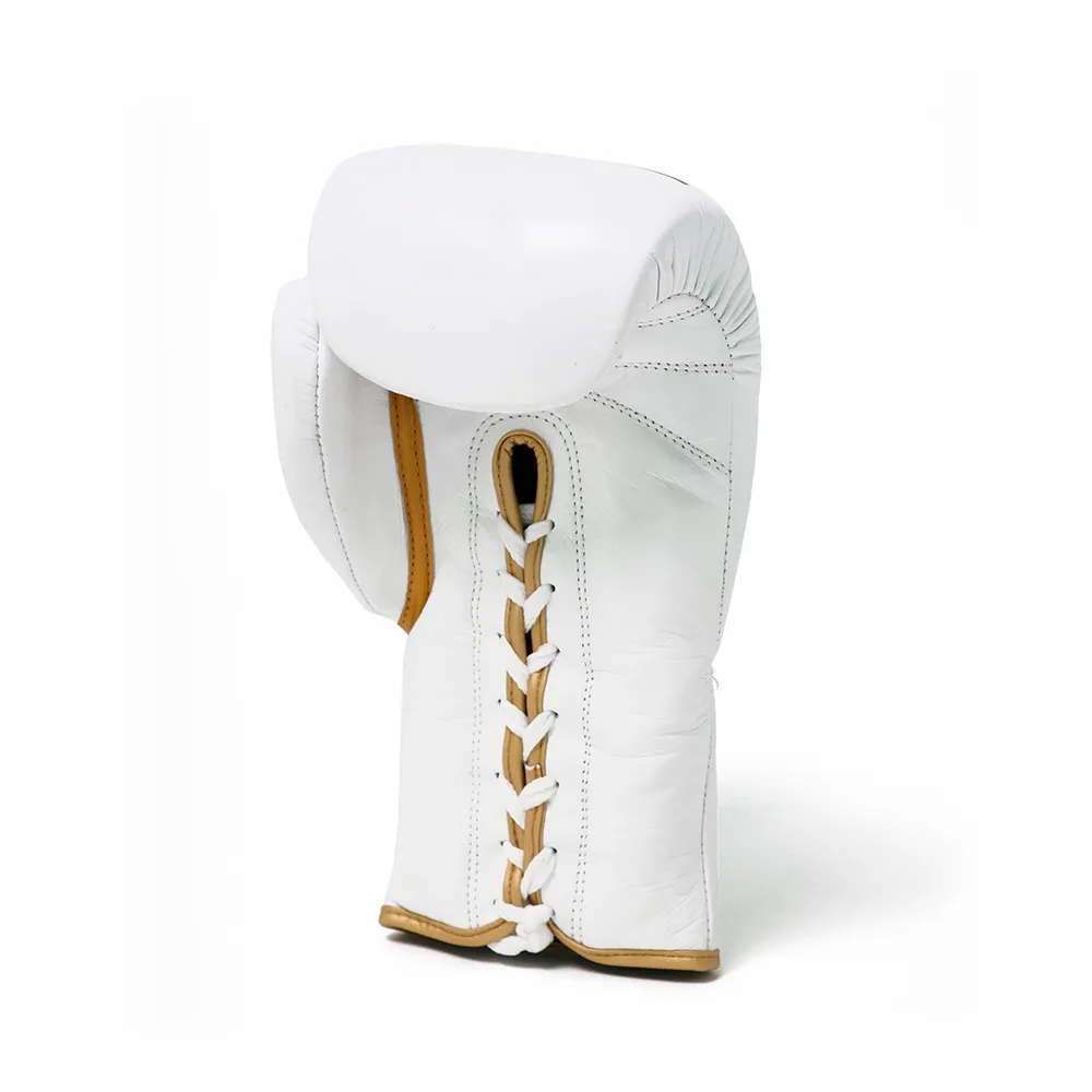 Thai Kampfhandschuhe white – Schnüre